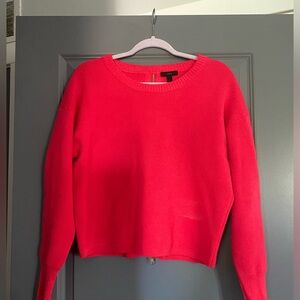 Adorable red jcrew sweater (size L). Functioning gold zipper detail on the back